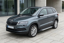 Skoda Karoq 2018- гг. Боковые Подножки New Vision Grey (2 шт., Алюминий) фото 1