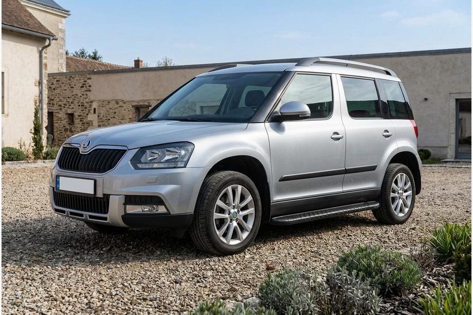 Skoda Yeti 2009-2017 гг. Боковые Подножки Tayga Black (2 шт., Алюминий) Image