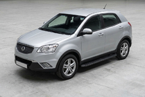 SsangYong Korando 2010-2019 гг. Боковые Подножки Tayga Black (2 шт., Алюминий) фото 1