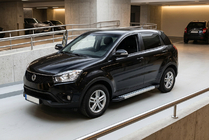 SsangYong Korando 2010-2019 гг. Боковые Подножки New Vision Grey (2 шт., Алюминий) фото 1