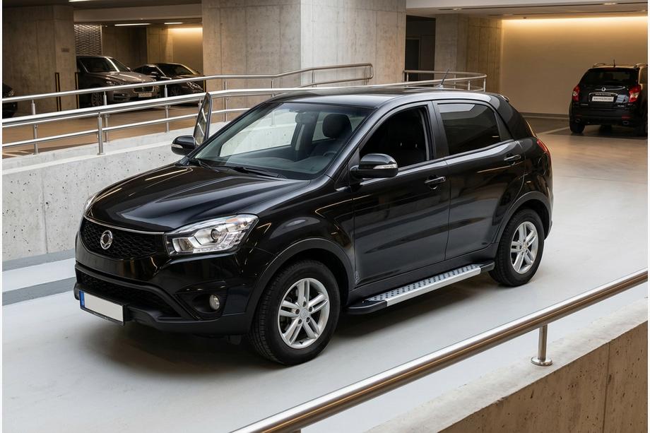 SsangYong Korando 2010-2019 гг. Боковые Подножки New Vision Grey (2 шт., Алюминий) Image
