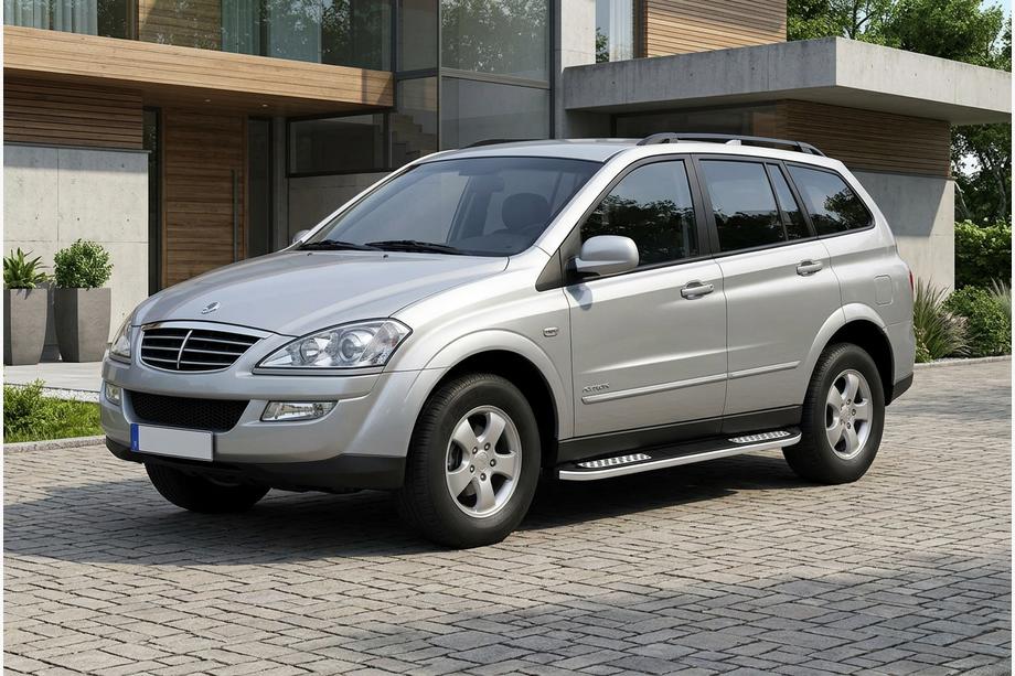 SsangYong Kyron 2005-2014 гг. Боковые Подножки Tayga V2 (2 шт., Алюминий) Image