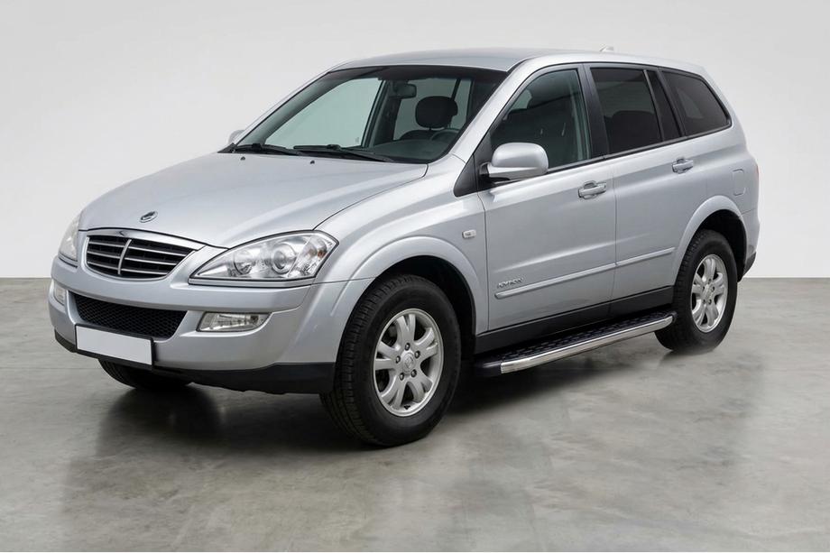 SsangYong Kyron 2005-2014 гг. Боковые Подножки BlackLine (2 шт., Алюминий) Image