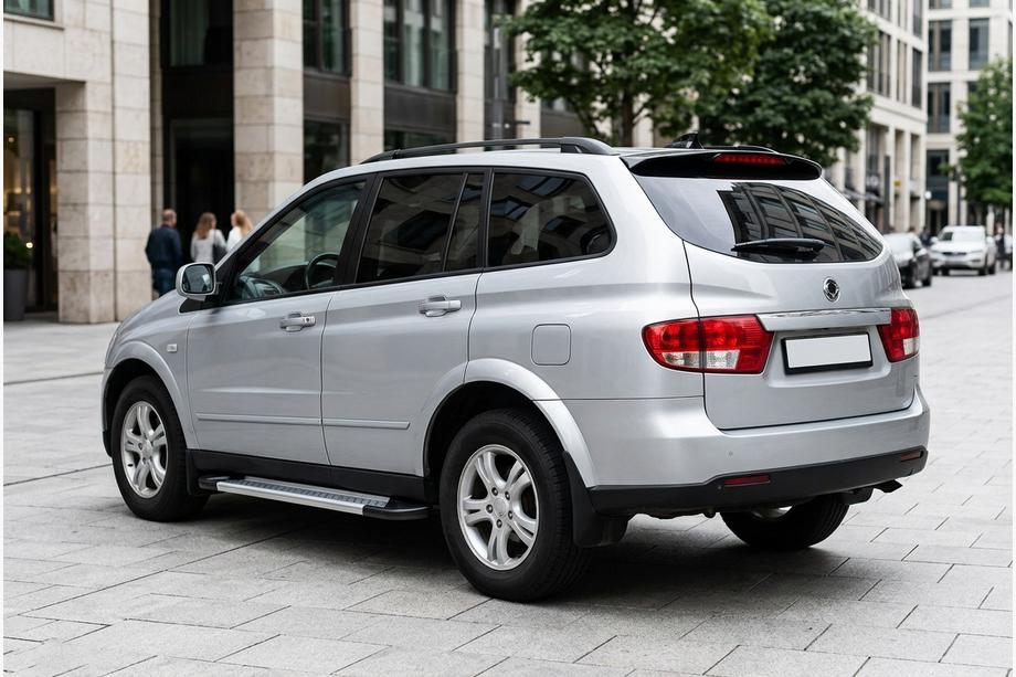 SsangYong Kyron 2005-2014 гг. Боковые Подножки New Vision Grey (2 шт., Алюминий) Image