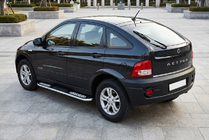 SsangYong Action 2005-2018 гг. Боковые Подножки Tayga V2 (2 шт., Алюминий) фото 1