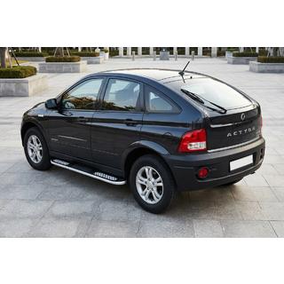 Боковые Подножки Tayga V2 (2 шт., Алюминий) SsangYong Action 2005-2018 гг. фото 1