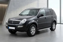 SsangYong Rexton I 2001-2017 гг. Боковые Подножки BlackLine (2 шт., Алюминий) фото 1