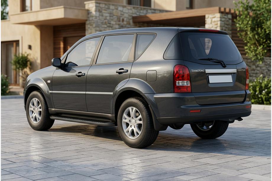 SsangYong Rexton I 2001-2017 гг. Боковые Подножки Tayga Black (2 шт., Алюминий) 2012-2017 Фото 1