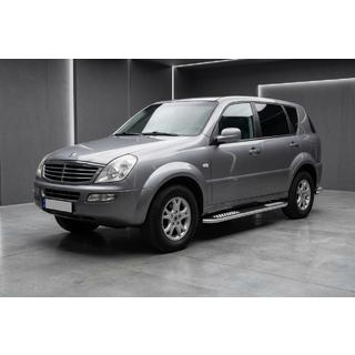Боковые Подножки Tayga V2 (2 шт., Алюминий) SsangYong Rexton I 2001-2017 гг. фото 1