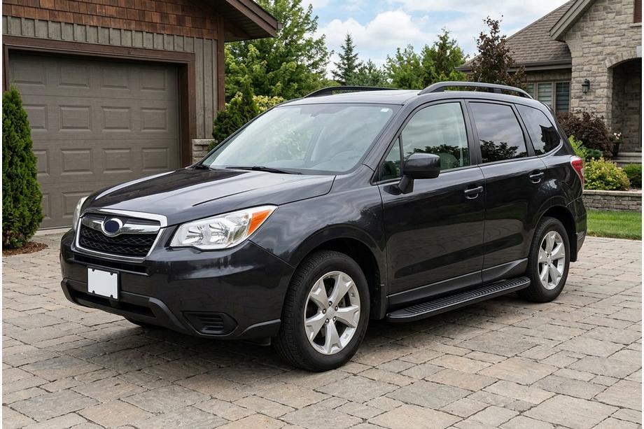 Subaru Forester 2013-2018 гг. Боковые Подножки Tayga Black (2 шт., Алюминий) Image