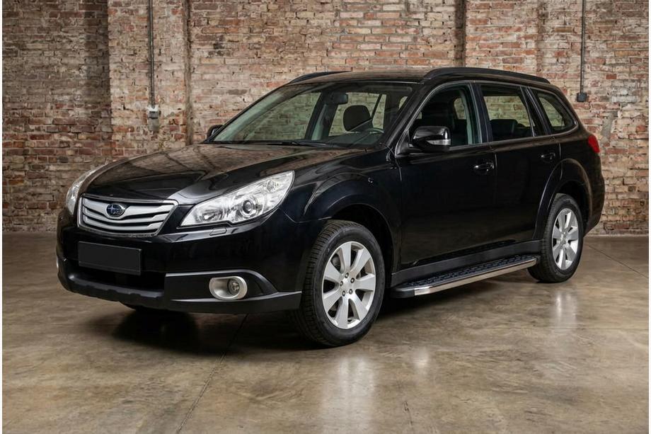 Subaru Outback 2009-2014 гг. Боковые Подножки BlackLine (2 шт., Алюминий) Image