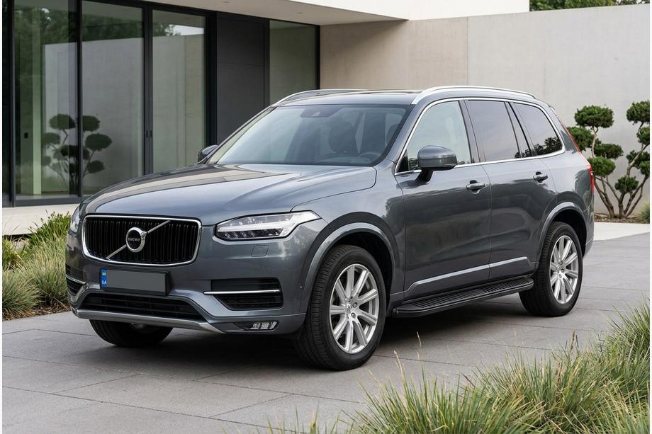 Volvo XC90 2015- гг. Боковые Подножки Tayga Black (2 шт., Алюминий) Image
