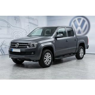 Боковые Подножки Tayga Black (2 шт., Алюминий) Volkswagen Amarok 2010-2022 гг. фото 1