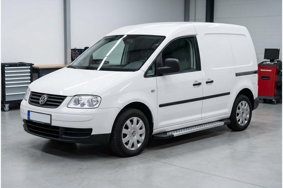Volkswagen Caddy 2004-2010 гг. Боковые Подножки New Vision Grey (2 шт., Алюминий) Maxi База Image
