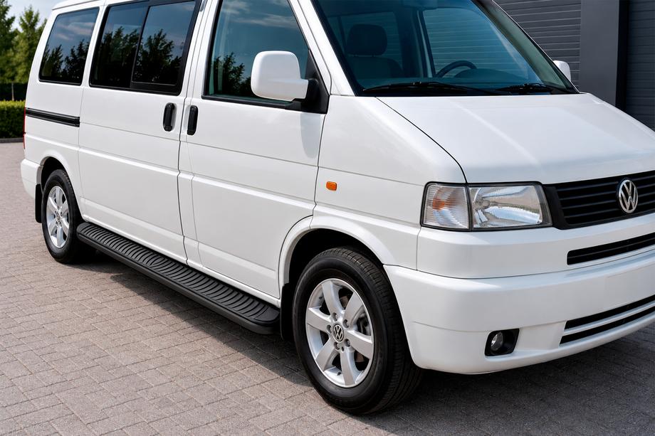 Volkswagen T4 Transporter 1990-2003 гг. Боковые Подножки Tayga Black (2 шт., Алюминий) Фото 1