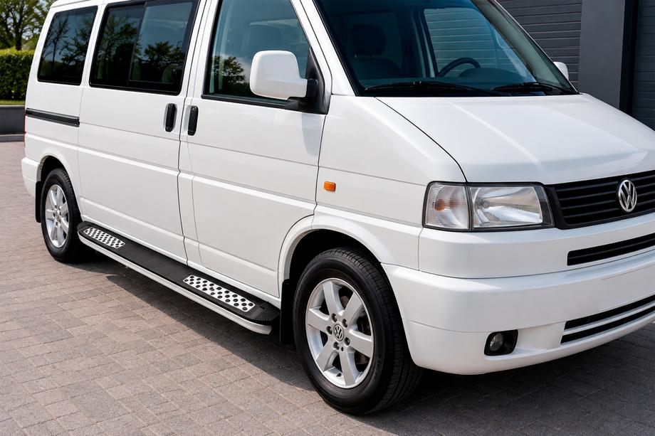 Volkswagen T4 Transporter 1990-2003 гг. Боковые Подножки Tayga V2 (2 шт., Алюминий) Фото 1