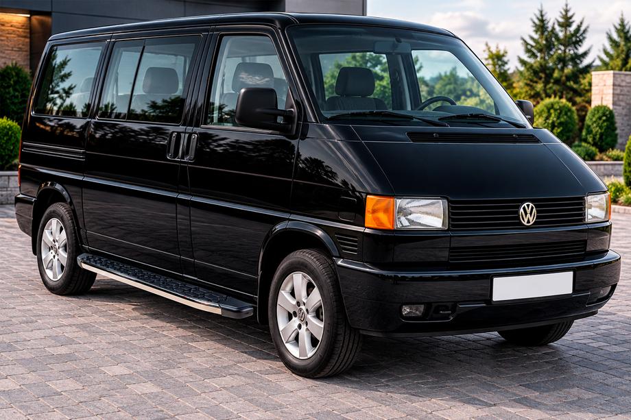 Volkswagen T4 Caravelle/Multivan 1990–2003 гг. Боковые Подножки BlackLine (2 шт., Алюминий) Фото 1
