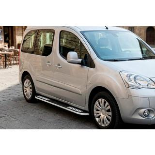 Боковые Подножки Tayga V2 (2 шт., Алюминий) Peugeot Partner Tepee 2008-2018 гг. фото 1