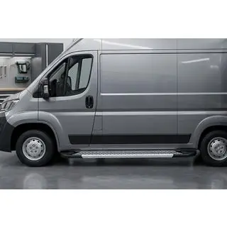 Боковые Подножки New Vision Grey (2 шт., Алюминий) Citroen Jumper 2007-2025 гг. фото 1