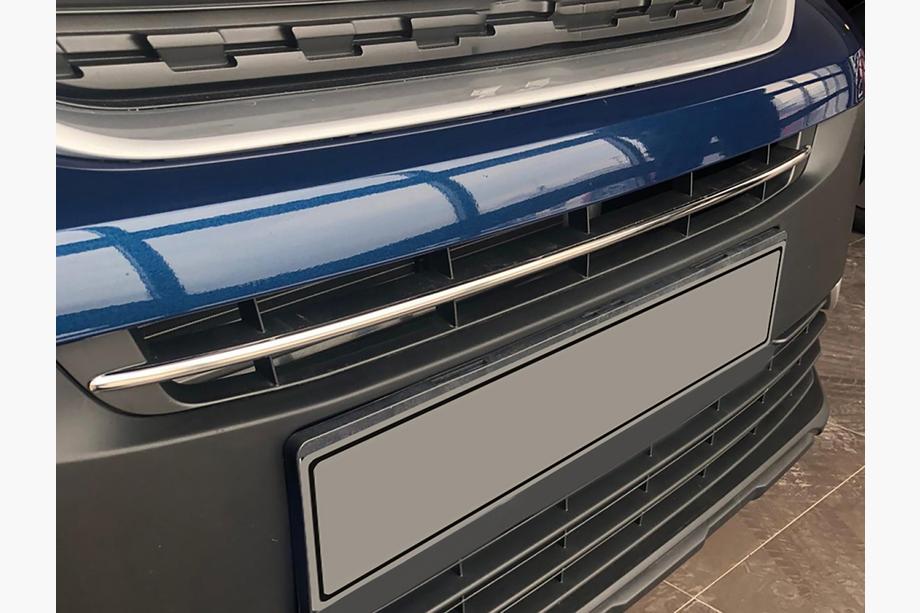 Peugeot Partner/Rifter 2019- гг. Хромированная накладка на бампер (нержавейка) Image