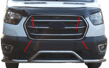 Ford Transit 2014- гг. Хромированные Обводки Решетки (2019+, 4 шт, Нержавеющая Сталь) Carmos - Турецкая Нержавеющая Сталь фото 1