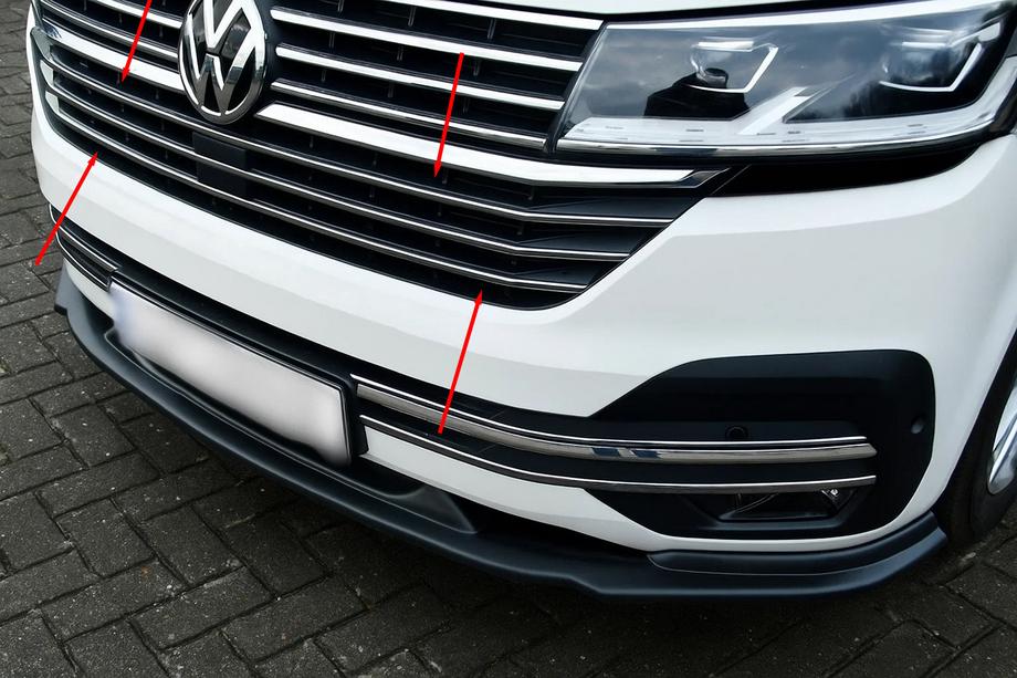 Хром Накладки на Решетку 2019+ (6 шт, Нержавейка) Image