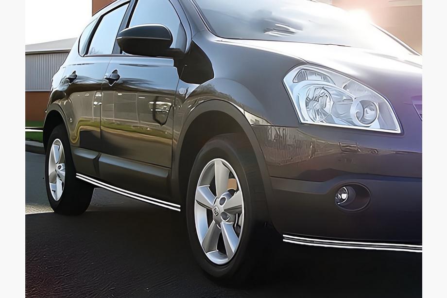 Nissan Qashqai 2010-2014 гг. Боковые Двойные Трубы (2 шт., Нержавейка) Фото 3