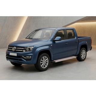 Боковые Подножки Maya Красно-Серые (2 шт., Алюминий) Volkswagen Amarok 2010-2022 гг. фото 1