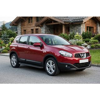 Боковые Подножки Tayga Black (2 шт., Алюминий) Nissan Qashqai 2010-2014 гг. фото 1