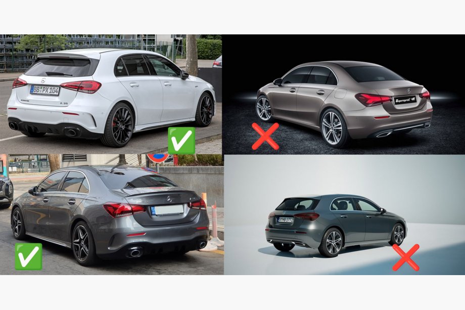 Mercedes A-class W177 2018- гг. Оригинальные брызговики Premium AMG / A35 (4 шт) Фото 3