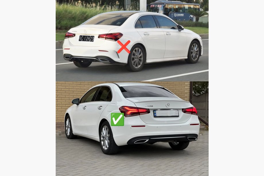Mercedes A-class W177 2018- гг. Оригинальные брызговики Premium Sedan (для Base, 4 шт) Фото 3