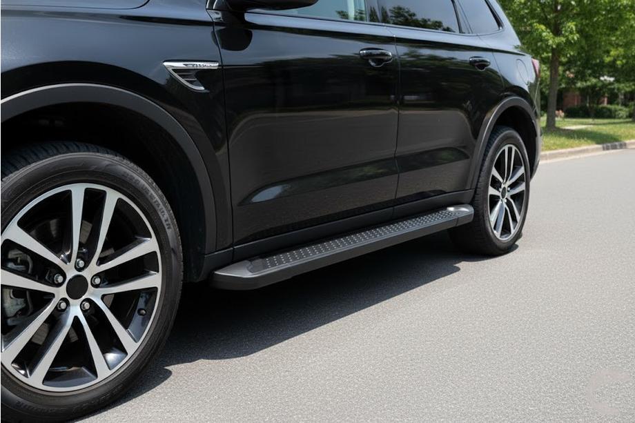 Acura MDX 2013-2020 гг. Боковые Подножки Allmond Black (2 шт., Алюминий) Фото 1