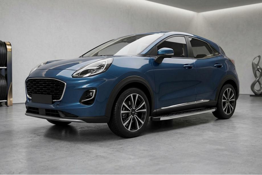 Ford Puma 2019- гг. Боковые Подножки BlackLine (2 шт., Алюминий) Image