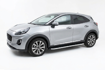 Ford Puma 2019- гг. Боковые Подножки Fullmond (2 шт., Алюминий) фото 1