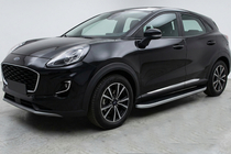 Ford Puma 2019- гг. Боковые Подножки Tayga Grey (2 шт., Алюминий) фото 1