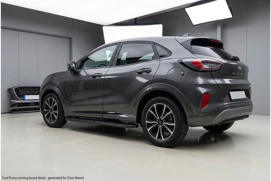 Ford Puma 2019- гг. Боковые Подножки Tayga Black (2 шт., Алюминий) Image