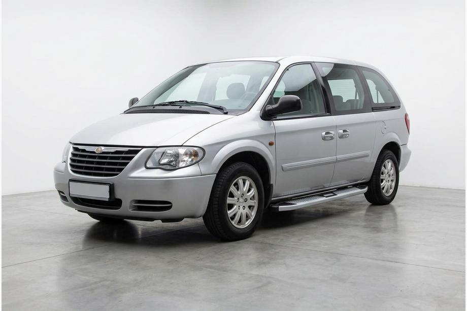 Chrysler Voyager 2001-2007 гг. Боковые Подножки Mevsim Grey (2 шт., Алюминий) Image