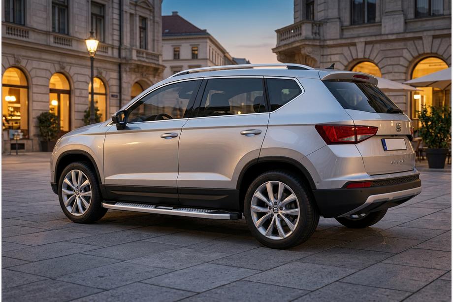 Seat Ateca 2016- гг. Боковые Подножки Mevsim Grey (2 шт., Алюминий) Фото 1