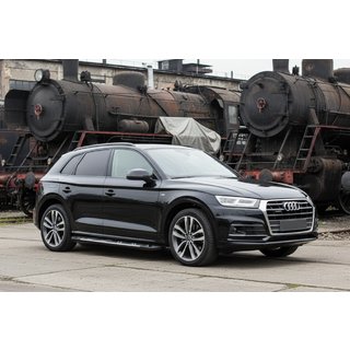 Боковые Подножки Sunrise (2 шт., Алюминий) Audi Q5 2017-2025 гг. фото 1