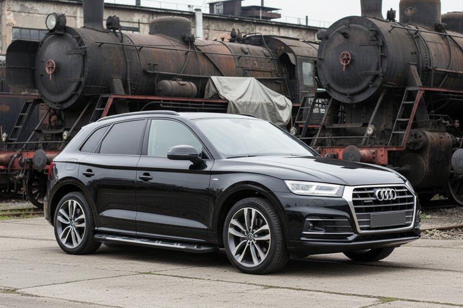 Audi Q5 2017-2025 гг. Боковые Подножки Sunrise (2 шт., Алюминий) Фото 1