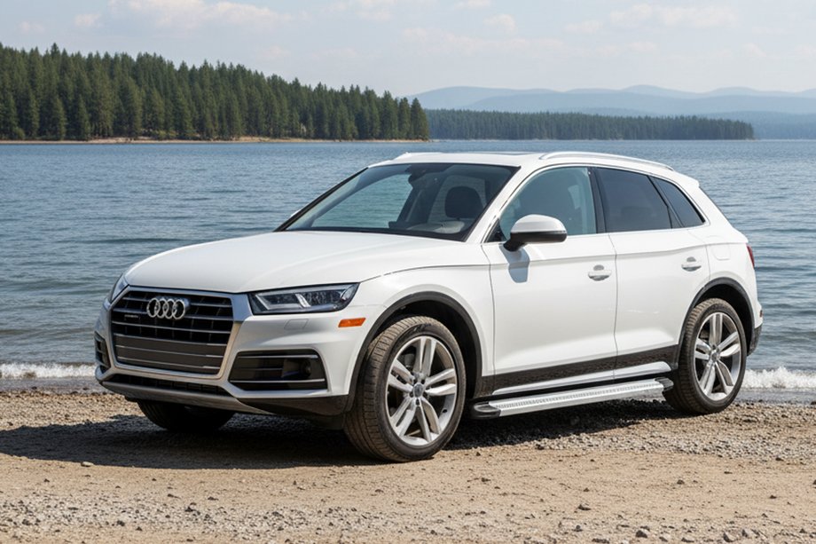 Audi Q5 2017-2025 гг. Боковые Подножки Maya V2 (2 шт., Алюминий) Image