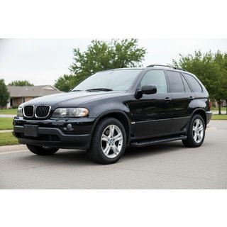 Боковые пороги Allmond Black (2 шт, алюминий) BMW X5 E53 1999–2006 гг. фото 1