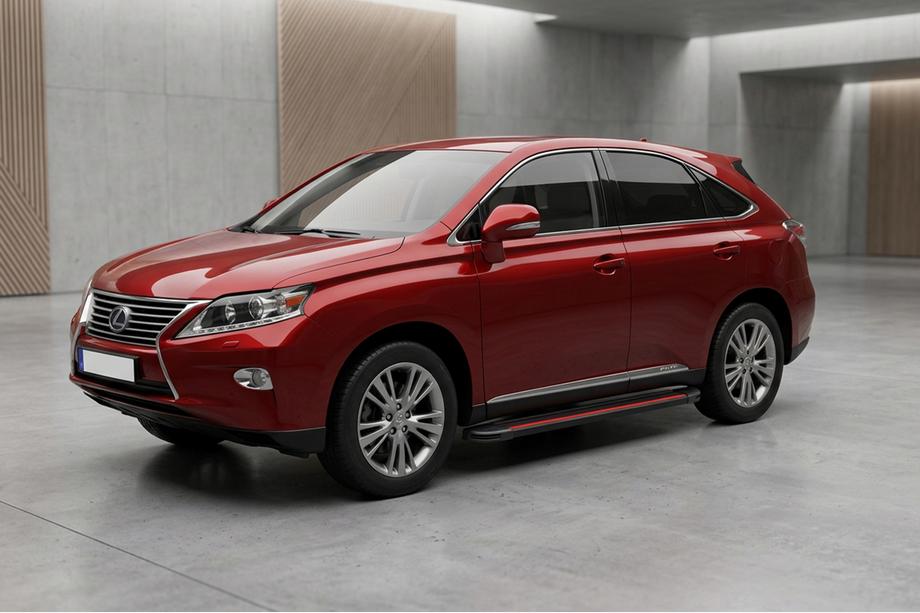 Lexus RX 2009-2015 гг. Боковые Подножки Maya Red (2 шт, Алюминий) Image