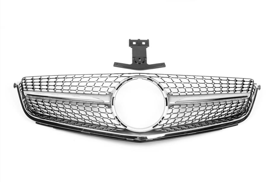 Mercedes C-class W204 2007-2015 гг. Передняя решетка Diamond Silver (для C63) 2007-2011 Image