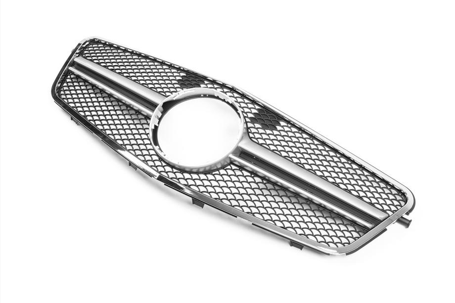 Mercedes E-class W212 2009-2016 гг. Передняя решетка AMG Silver (2009-2012) Фото 3
