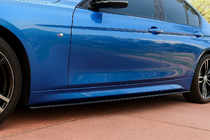 BMW 3 серия F30/F31 2012-2019 гг. Накладки на пороги EuroCap (для порогов M-Sport, черный глянец) фото 1