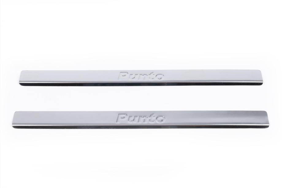 Fiat Punto Grande/EVO 2006-2018 гг. Накладки на пороги Carmos V2 (2 шт., Нержавейка) Фото 2