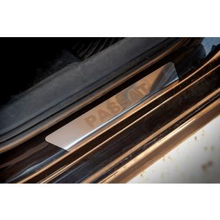 Накладки на пороги Carmos V1 (4 шт, нержавейка) Volkswagen Passat B7 2012-2015 гг. фото 3