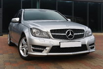 Mercedes C-class W204 2007-2015 гг. Передняя решетка Diamond Silver фото 1
