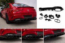Mercedes CLA C118 2019- гг. Задний диффузор с насадками на выхлоп (дизайн CLA45) фото 1